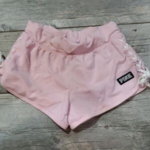 PINK Victoria's Secret Light Pink Lace-Up Athletic Shorts